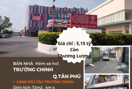 Bán nhà HXH 6M Nguyễn Súy 80m2, 6,25tỷ, gần chợ Tân Hương